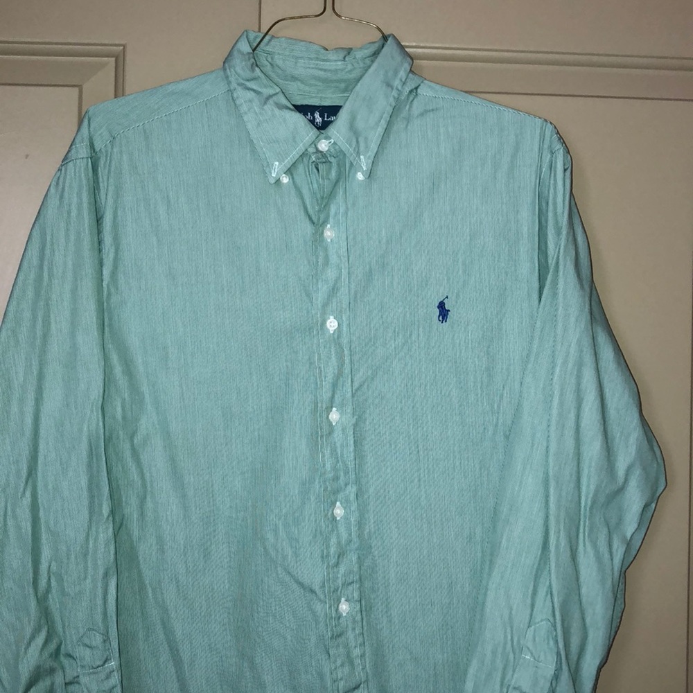 Green polo button down